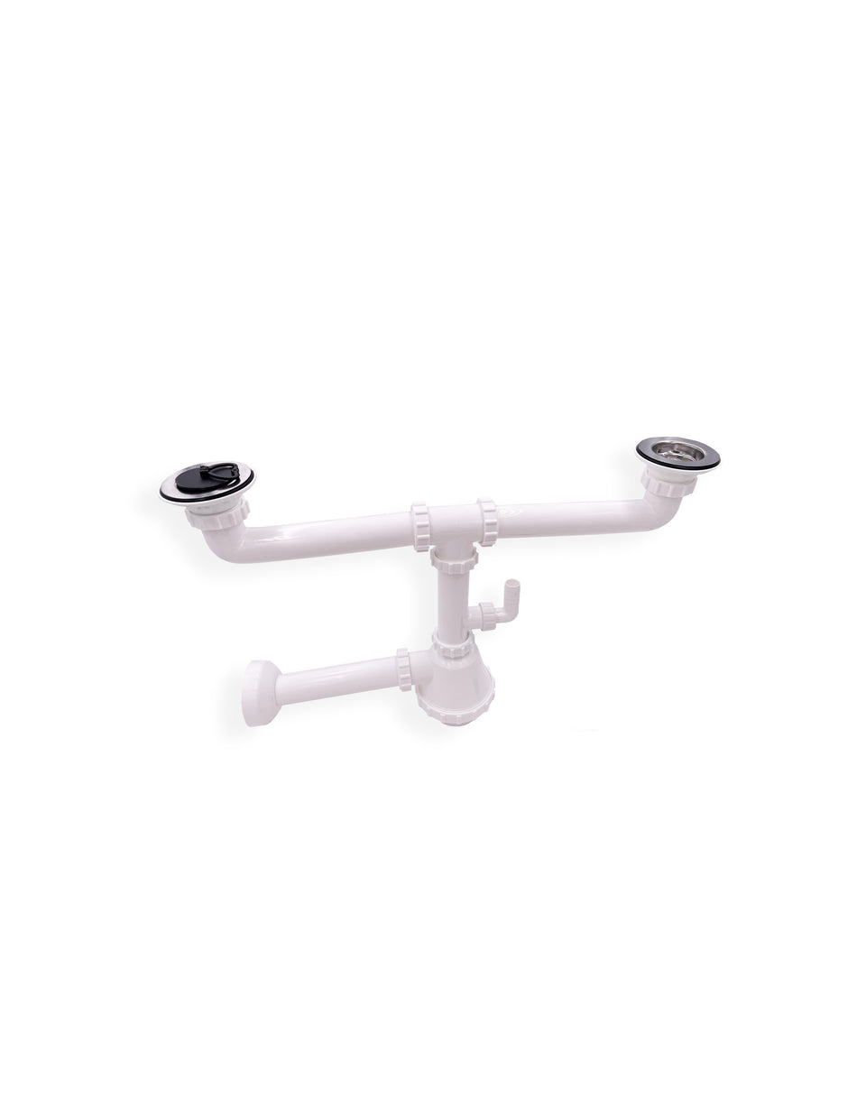 Sifone Per Lavello In Polipropilene - Attacco 1"1/2 - Scarico A Muro 40 Mm - Bianco - Foto 6