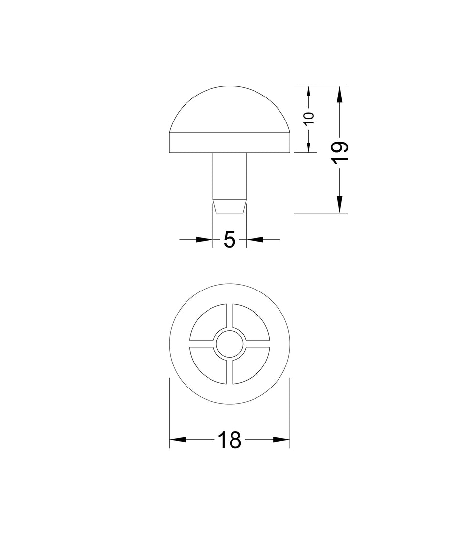Paracolpi tondi mm.18 per sedili Friges